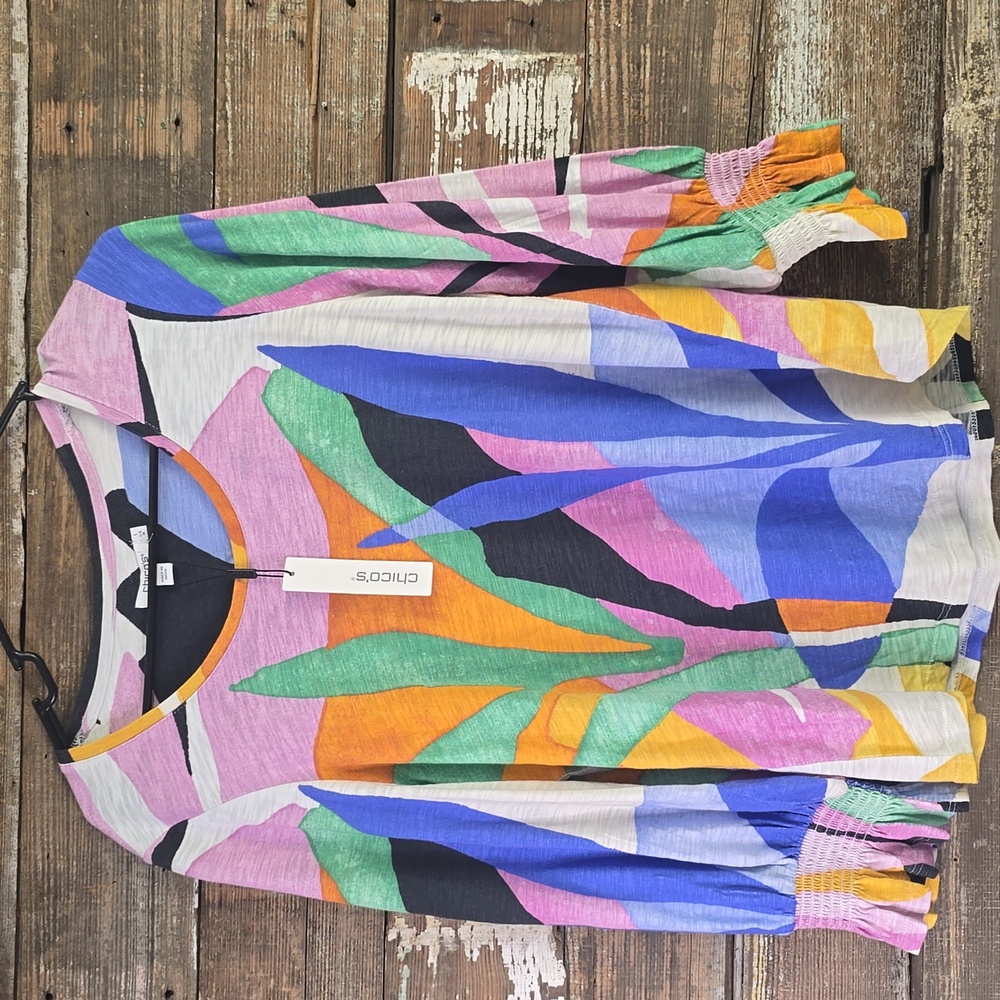 Chico's Multicolor Abstract Blouse